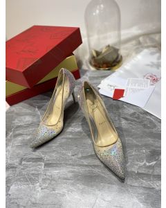 Christian Louboutin Follies Strass Pumps 100mm Glitter Multicolor