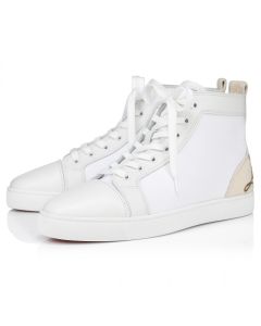 Christian Louboutin Fun Louis High-Top Sneakers Calf Leather And Olona Canva White