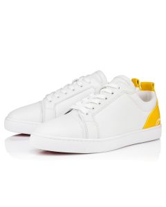 Christian Louboutin Fun Louis Junior Sneakers Women Calf Leather White Yellow