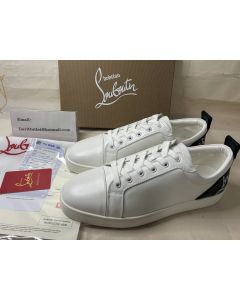 Christian Louboutin Fun Louis Junior Sneakers Smooth Calf Leather White