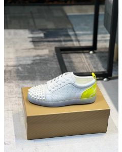 Christian Louboutin Fun Louis Junior Spikes Sneakers White Fluo Yellow