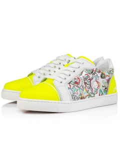 Christian Louboutin Fun Vieira Low-top Sneakers Fluo Yellow Calf Leather