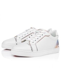 Christian Louboutin Fun Vieira Sneakers Calf Leather And Degrade Specchio Leather Bianco