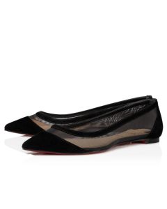 Christian Louboutin Galative Ballet Flat Version Black Veau Velours