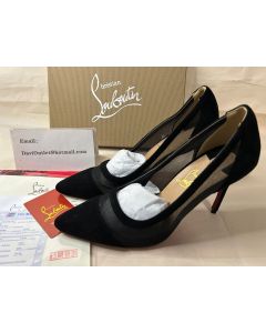 Christian Louboutin Galativi Version Pumps 100MM Black Suede Leather