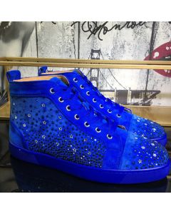 Christian Louboutin Galaxtitude High-top Sneakers Suede Blue