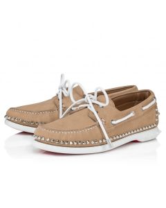 Christian Louboutin Gerockel Boat Shoes Nubuck Calf Leather Lionne