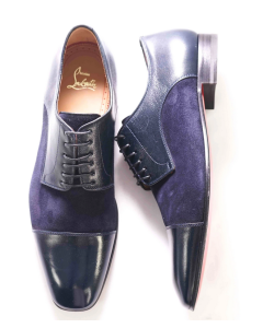 Christian Louboutin Greggo Leather Oxford Suede Navy Blue