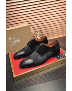 Christian Louboutin Greggo Oxford Calf Leather and Suede Black