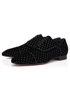 Christian Louboutin Greggy Chick Plum Strass Oxfords Black