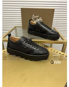 Christian Louboutin Happyrui Flat Sneakers Calfskin Black