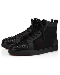 Christian Louboutin High Top Varsilou Spikes Black Calf 