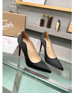 Christian Louboutin Hot Chick Pumps 100mm Crepe Satin Black