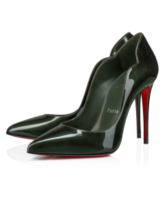 Christian Louboutin Hot Chick Pumps 100mm Patent Calf Leather Green