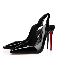 Christian Louboutin Hot Chick Sling 100 Mm Sling Back Pumps Patent Leather Black