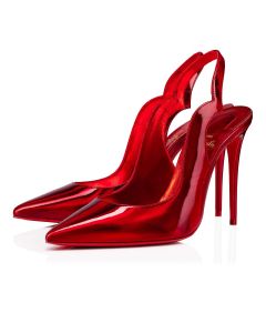 Christian Louboutin Hot Chick Sling Pumps 100mm Patent Calf Leather Red