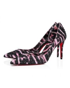 Christian Louboutin Iriza Strass Quagga 85 Mm Pumps Veau Velours And Strass Quagga Multicolor