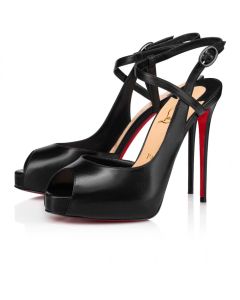 Christian Louboutin Jenlove Alta 120 Mm Open-Toe Pumps Leather Black