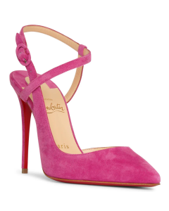 Christian Louboutin Jenlove Ankle Strap Pumps 100mm Suede Pink