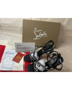 Christian Louboutin Joli Queen Embellished Sandals 100mm Black