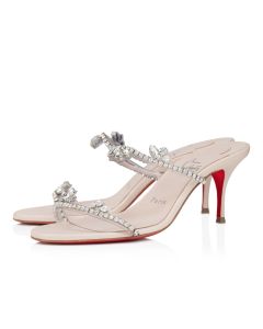 Christian Louboutin Just Queen 70mm Mules Pvc And Nappa Leather Leche