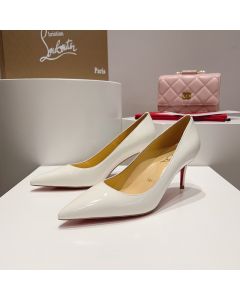 Christian Louboutin Kate 70 mm Pumps Patent Calf Leather White