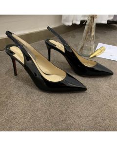 Christian Louboutin Kate Sling Pumps 80mm Patent Leather Black