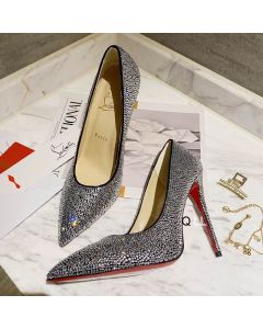 Christian Louboutin Kate Strass Degrade Pumps 100mm Suede Black