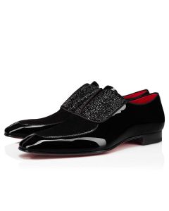 Christian Louboutin Lafitte On Strass Oxford Patent Calf Leather Black