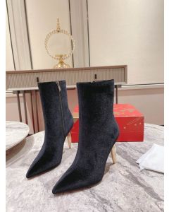 Christian Louboutin Lipbooty Ankle Boots 100mm Velvet Black