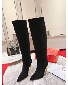 Christian Louboutin Lipbotta Knee-high Boots 100mm Suede Black