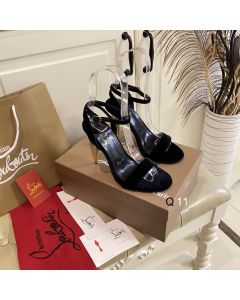 Christian Louboutin Lipqueen Sandals 100mm Velvet Black