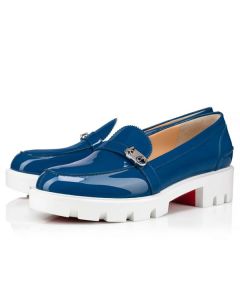 Christian Louboutin Lock Woody Flat Ludwig/bianco Patent