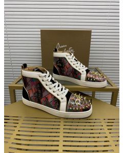 Christian Louboutin Lou Pik Pik Orlato High-top Sneakers Printed Spiked Multicolor