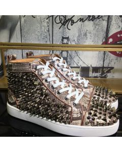 Christian Louboutin Lou Pik Pik Sneakers Snake Printed And Spikes Multicolor