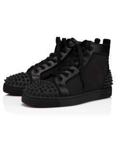 Christian Louboutin Lou Spikes 2 Sneaker Fabric And Calf Leather Black