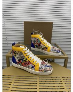 Christian Louboutin Lou Spikes Loubiballage High-top Sneakers With Spikes In Version Multi