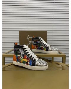 Christian Louboutin Lou Spikes Orlato Flat Sneakers Multicolor