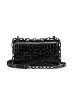 Christian Louboutin Loubi54 Mini Crossbody Bag Alligator Embossed Calf Leather Black