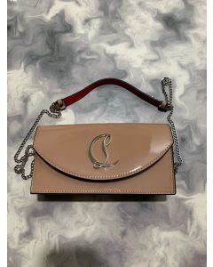 Christian Louboutin Loubi54 Patent Leather Clutch Bag Powder