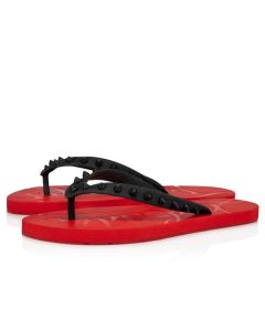 Christian Louboutin Loubi Flip Donna Flat Black/loubi Rubber