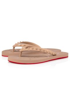 Christian Louboutin Loubi Flip Donna Flat Nude1 Rubber