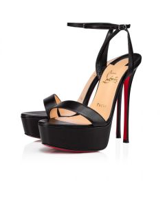 Christian Louboutin Loubi Queen Alta 150 Mm Sandals Nappa Leather Black 