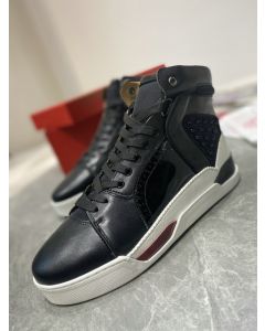 Christian Louboutin Loubikick High Top Sneakers Calf Leather Black