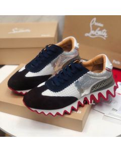 Christian Louboutin Loubishark Sneakers Calf Leather And Suede Multicolor