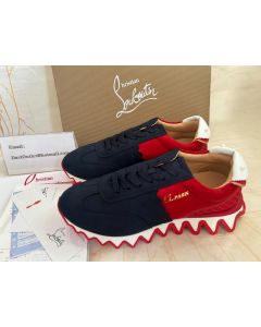 Christian Louboutin Loubishark Sneakers Suede Blue Red