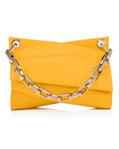 Christian Louboutin Loubitwist Chain Bag Smooth Calf Leather Pollen