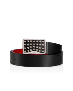 Christian Louboutin Louis Belt 35mm Calf Leather And Spikes Black