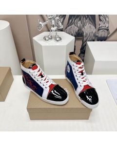 Christian Louboutin Louis High-top Sneakers Suede and Leather Multicolor