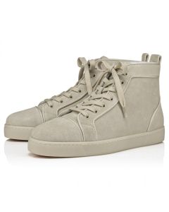 Christian Louboutin Louis High-Top Sneakers Veau Velours Albatre